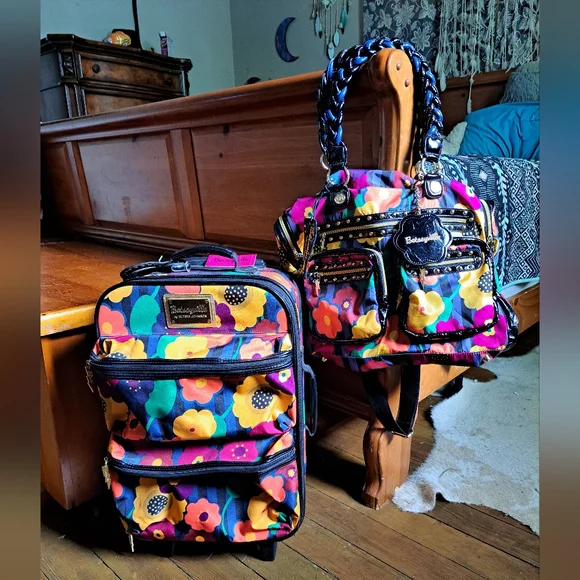 Ultra Rare Vintage Betseyville Betsey Johnson Groovy Flower Power luggage set